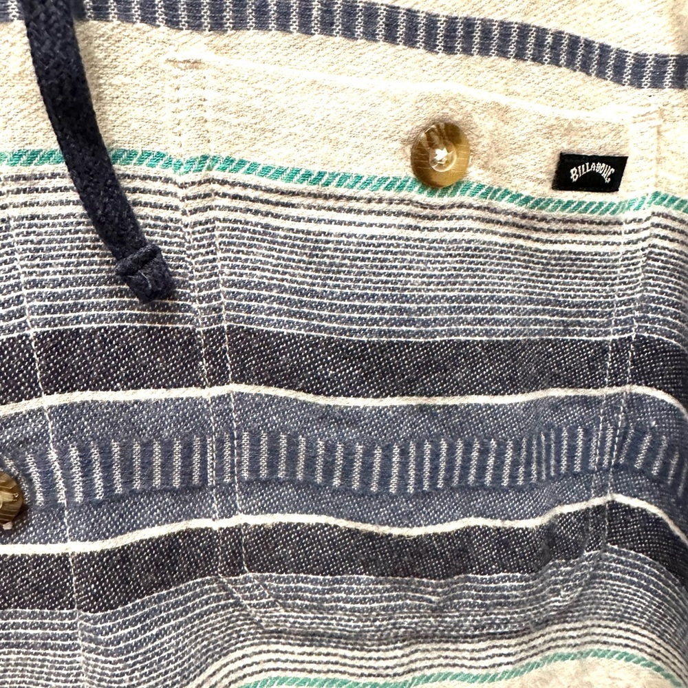 Billabong Baja Hooded Flannel Shirt Surf Sz Lg NWOT - Picture 3 of 9